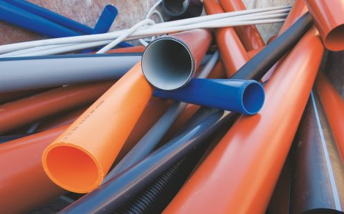 Rohre im Container - Nachhaltigkeit