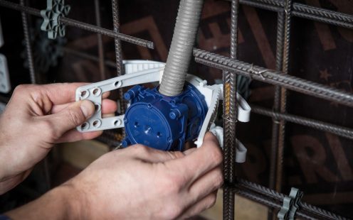 Installation Bewährungsdose in Sichtbeton