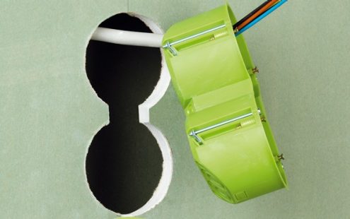 Hohlwanddose installiert