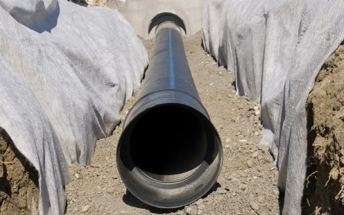 AGZF Dränagerohr verlegt