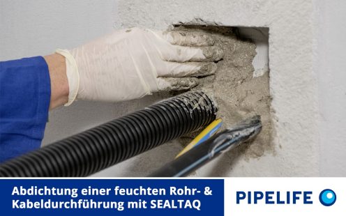 Videoteaser Abdichtung einer feuchten Durchf�hrung mit SEALTAQ
