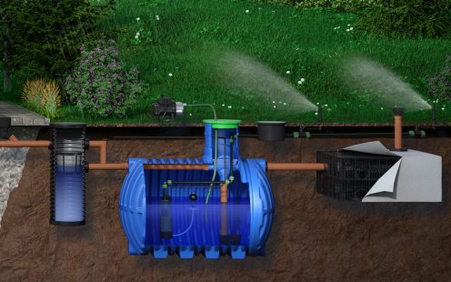 3D Grafik Übersicht Komponenten für Regenwassernutzung (klickbares Bild)