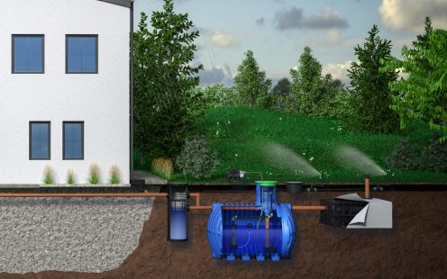 3D Grafik Übersicht Komponenten für Regenwassernutzung (klickbares Bild)