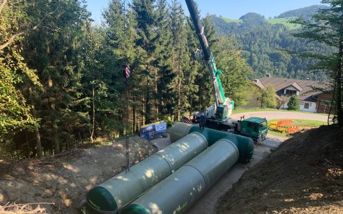 Großer Trinkwasserspeicher verlegt in Randegg