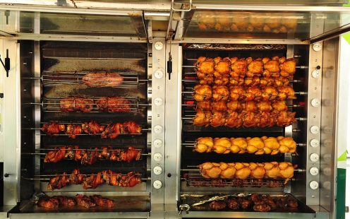 Grillhühner beim Tag der offenen Tür in Wels