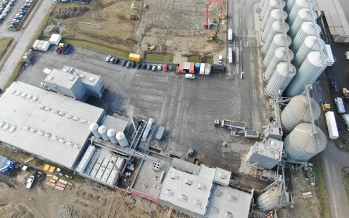 Aerial view of construction site Ölmühle Ennsdorf