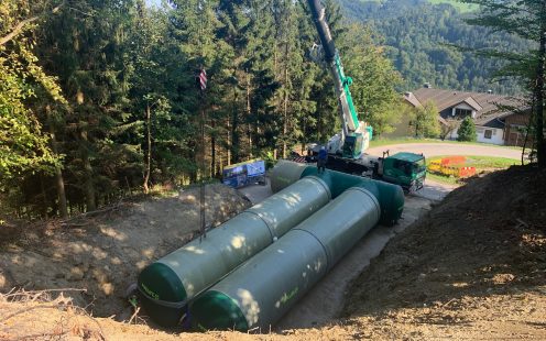 Großer Trinkwasserspeicher verlegt in Randegg