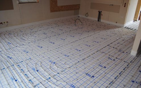 Verlegte Floortherm Fussbodenheizung