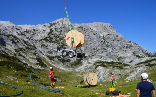 Verlegung PE Druckrohr mit Schutzmantel