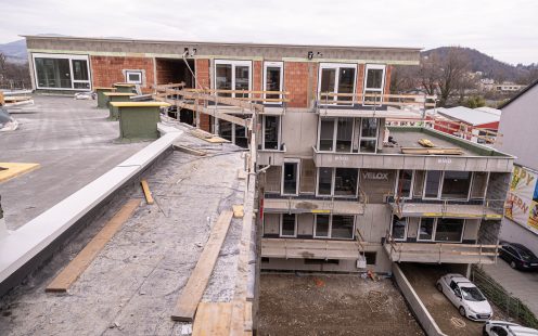 Bau der Wohnhausanlage in Graz-Pockstraße