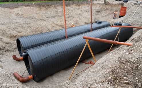 Verlegung Stauraumkanal PE-HD