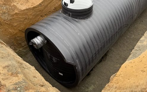 Verlegter Regenwassertank von Schloss Kohfidisch