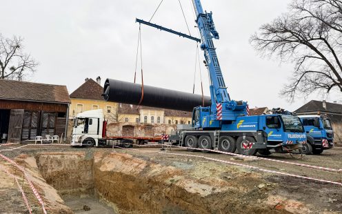 Versetzung des PE-HD Behälters für Schloss Kohfidisch