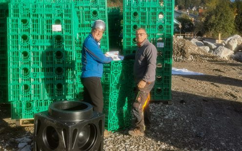 Baubesprechung zum Regenwassermanagement mit der Strombox